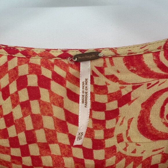 New Free People Napa Tie Front Maxi Dress in Sunshine Combo Women's XS - Picture 6 of 9